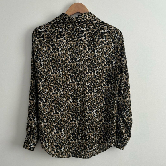 Equipment Leopard Print Button Down Lightweight Blouse - Picture 7 of 11